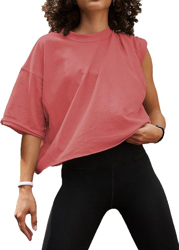 Women's Summer Short Sleeve Crop Tops Casual Basic Cotton Athletic Yoga Running T-Shirts | Amazon (US)