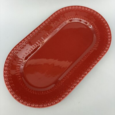 Pinheiro Bordallo Pottery 18\u201d Burgundy Red Berries Embossed 18\u201d Platter Portugal | eBay US