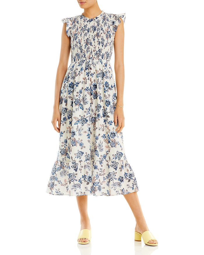 Floral Print Smocked Flutter Sleeve Dress - 100% Exclusive | Bloomingdale's (US)