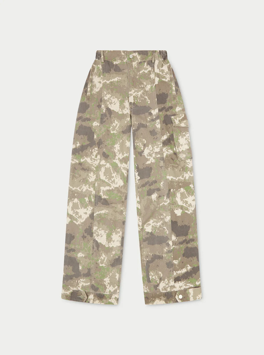 CAMO PRINT RELAXED CARGOS - BEIGE | The Couture Club