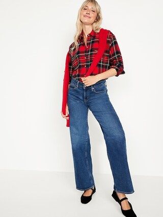 Loose Flannel Boyfriend Shirt for Women | Old Navy (US)