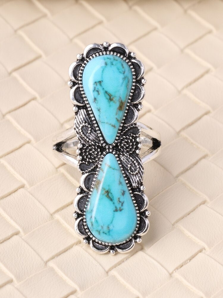 EMERY ROSE Water Drop Decor Ring | SHEIN