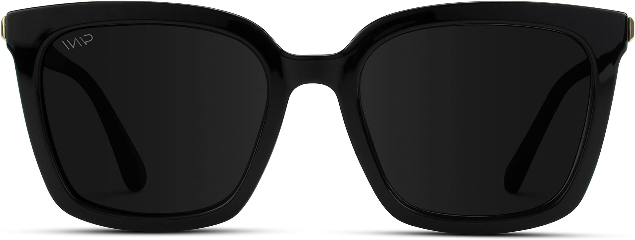 WMP Eyewear - Square Oversized Metal Frame Fashion Style Women Polarized Sunglasses | Amazon (US)