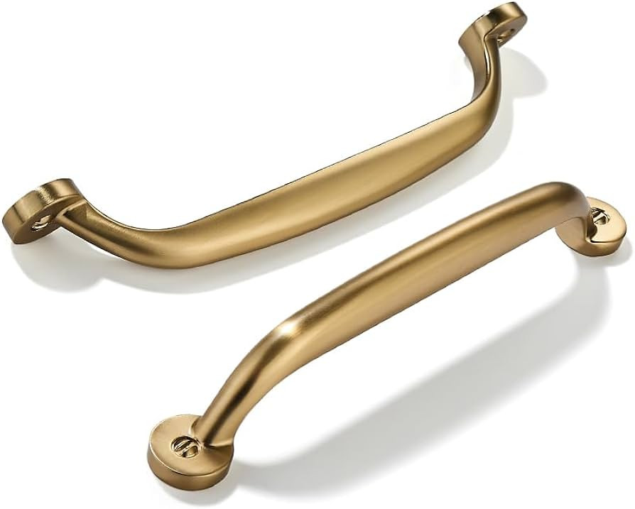 2 Pack 5 inch Hole Center Brushed Brass Cabinet Pulls - Heavy Duty Solid Drawer Hardware Handles ... | Amazon (US)