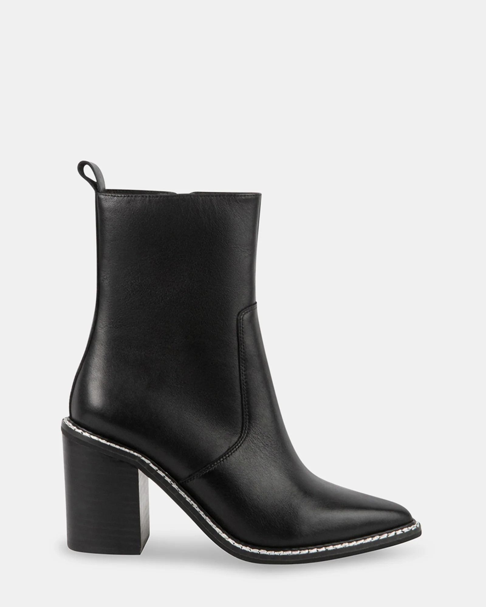 SAVVY Black Block Heel Western Booties | Women's Designer Boots | Steve Madden (Canada)