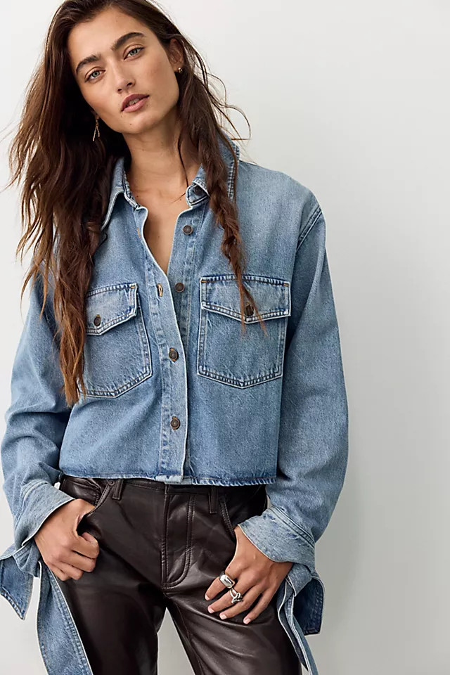 AGOLDE Hewitt Cropped Button Down Shirt | Free People (Global - UK&FR Excluded)