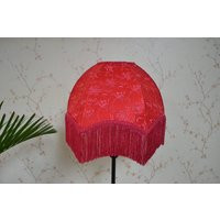 Lampshade/Romantic Red Shade/Fabric Lampshade/Table Lamp/Floor Lampshade/Ceiling Lampshade/Vintage Lampshade/Retro Lampshade/Scalloped Shade | Etsy (US)