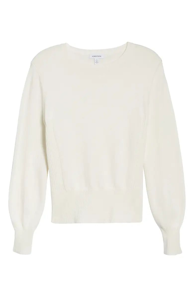 Nordstrom Puff Sleeve Cotton & Wool Sweater | Nordstrom | Nordstrom