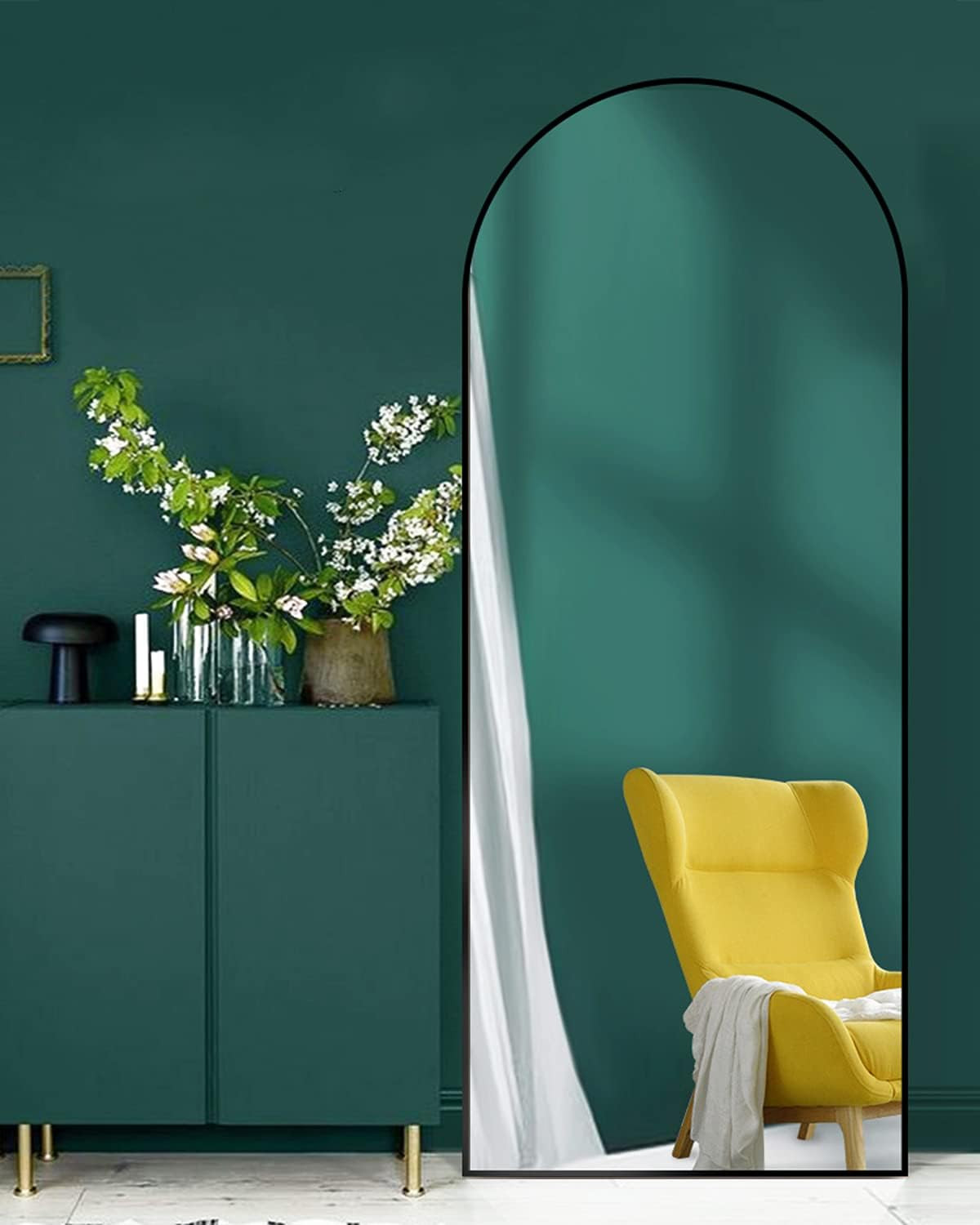 TinyTimes 65''x22'' Arched Full Length Mirror, Floor Mirror with Stand, Full Body Mirror, Wall Mi... | Amazon (US)