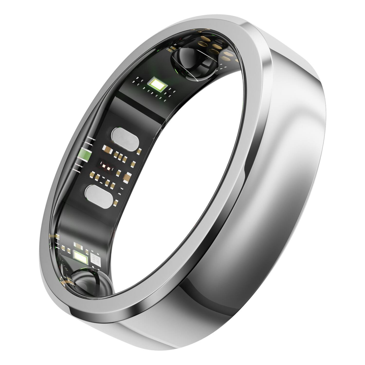 RINGCONN - Gen 3 Smart Ring with Vascular Health Insights, Vibration Alerts, Sleep Apnea Monitoring, Charging Case - Size 7 - Future Silver - (2026) | Best Buy U.S.