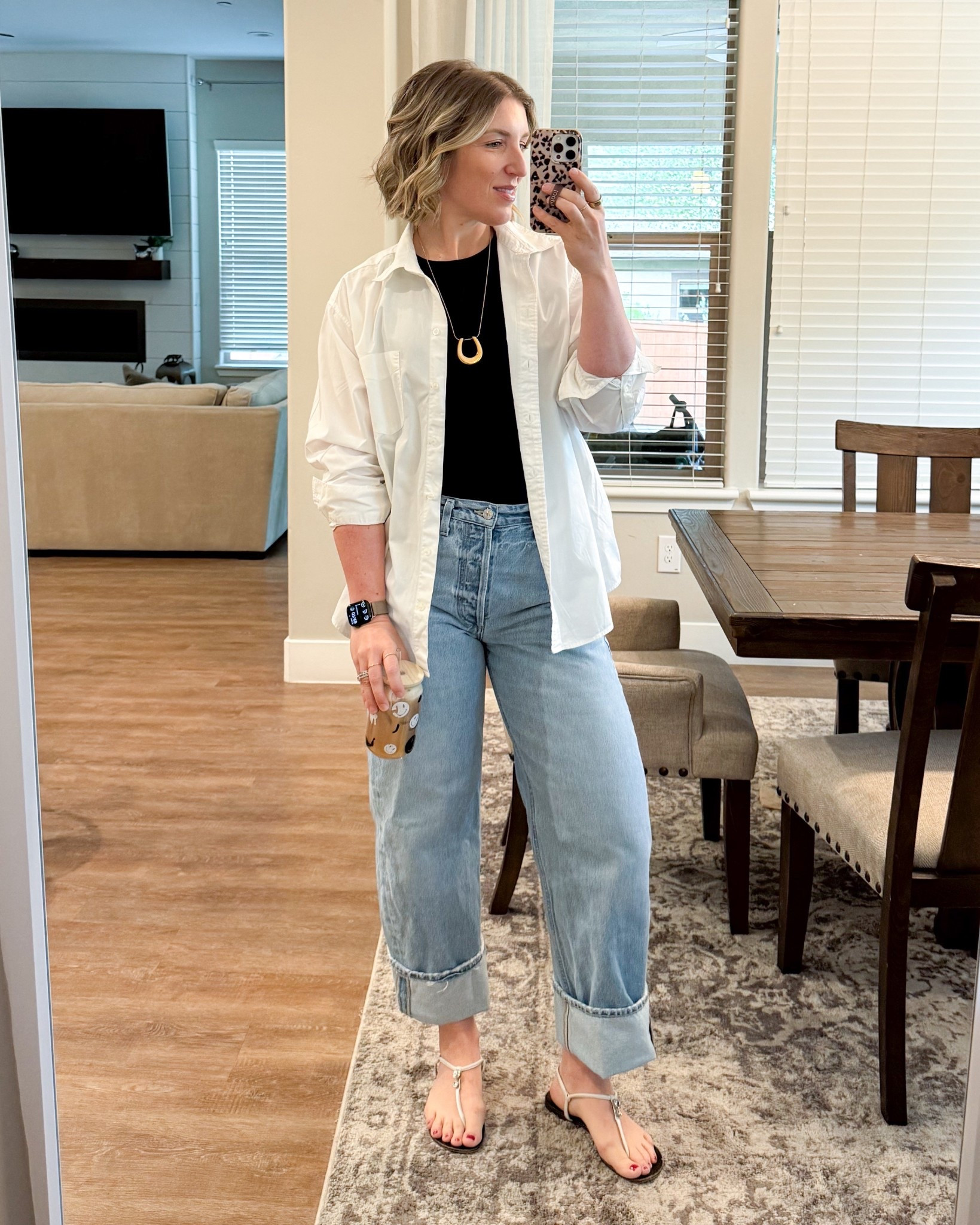 Neutrals outfit with a fun necklace made getting dressed more enjoyable this morning!!!

#LTKmomlife #LTKdayinmylife