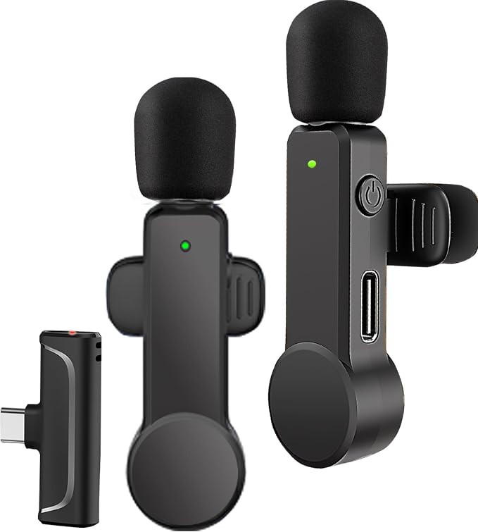 2 Pack Lavalier Microphone USB C Wireless Lav Mic for Android Phone Noise Canceling Mini Lapel Mi... | Amazon (US)