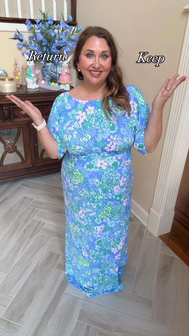 Yall tell me: Keep or Return? 

This is the parigi boat neck maxi in Plumes in Bloom in size XXL 
I probably could do the XL in this but I like the extra room in the mid section and for it to not be tight and more flowy there so I snagged the XXL 

There is a TON and I mean a TON of stretch in this entire dress. It for sure can fit extended sizes 
I wanted something to match the men’s pants and this seemed like the best option
Share your thoughts! 
#livinglargeinlilly #lillypulitzer @lillypulitzer #plussize #midsize #grandmillennial #preppy #spring #easterdress #maxi 

#LTKWedding #LTKPlusSize #LTKSeasonal