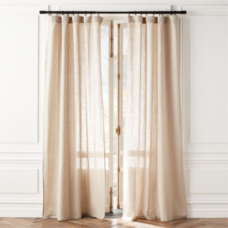 EUROPEAN FLAX-Certified Linen Natural Window Curtain Panel 48''x84'' + Reviews | CB2 | CB2
