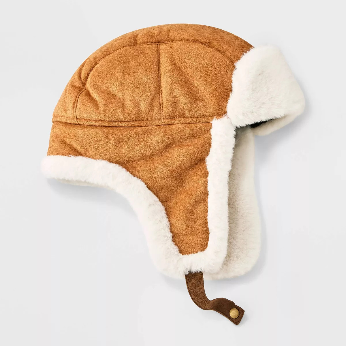 Men's Polyester Faux Suede Faux Fur Trapper Hat - Goodfellow & Co™ Tan | Target