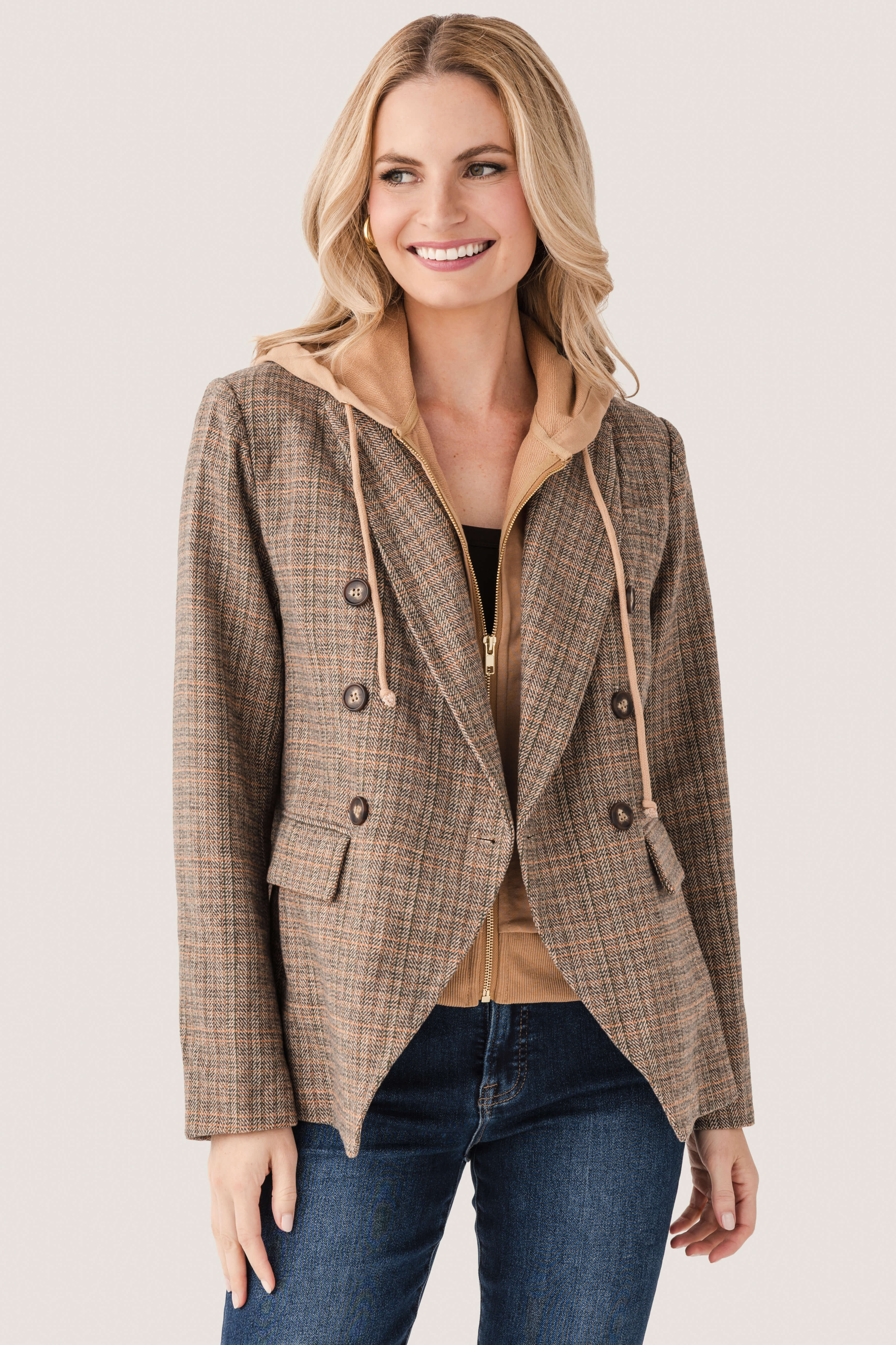 Fate Hooded Double Breasted Blazer | Social Threads