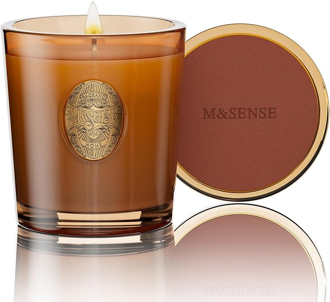M&SENSE Natural Strong Soy Candle | Espresso Hot Fudge & Brown| 9.2 oz, 50H Burn Time | Luxury Sc... | Amazon (US)