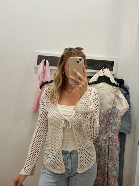 Love this tube top + crochet tie top combo! So cute for summer 🤍