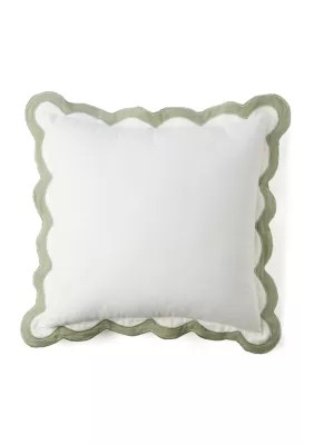 Crown & Ivy™ Solid Scalloped Trim Throw Pillow | Belk