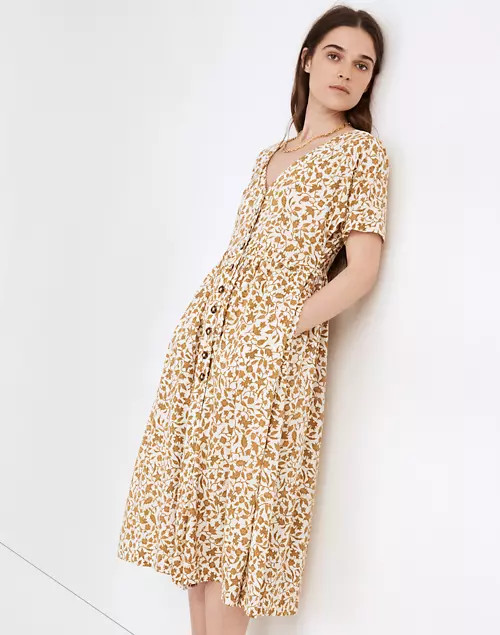 Button-Front Midi Dress in Batik Vine | Madewell