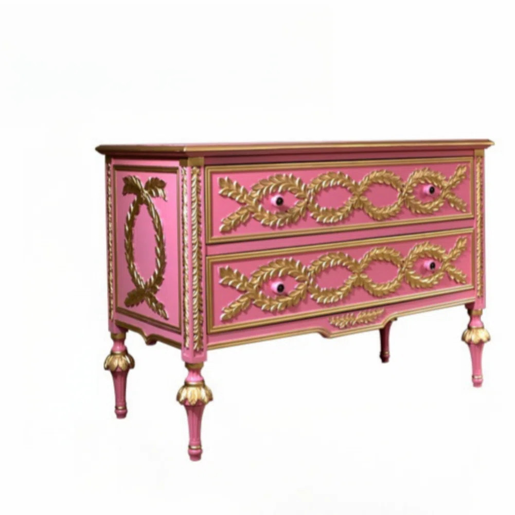 Simple Pink Large Capacity Entrance Cabinet Accent Chest | Wayfair North America