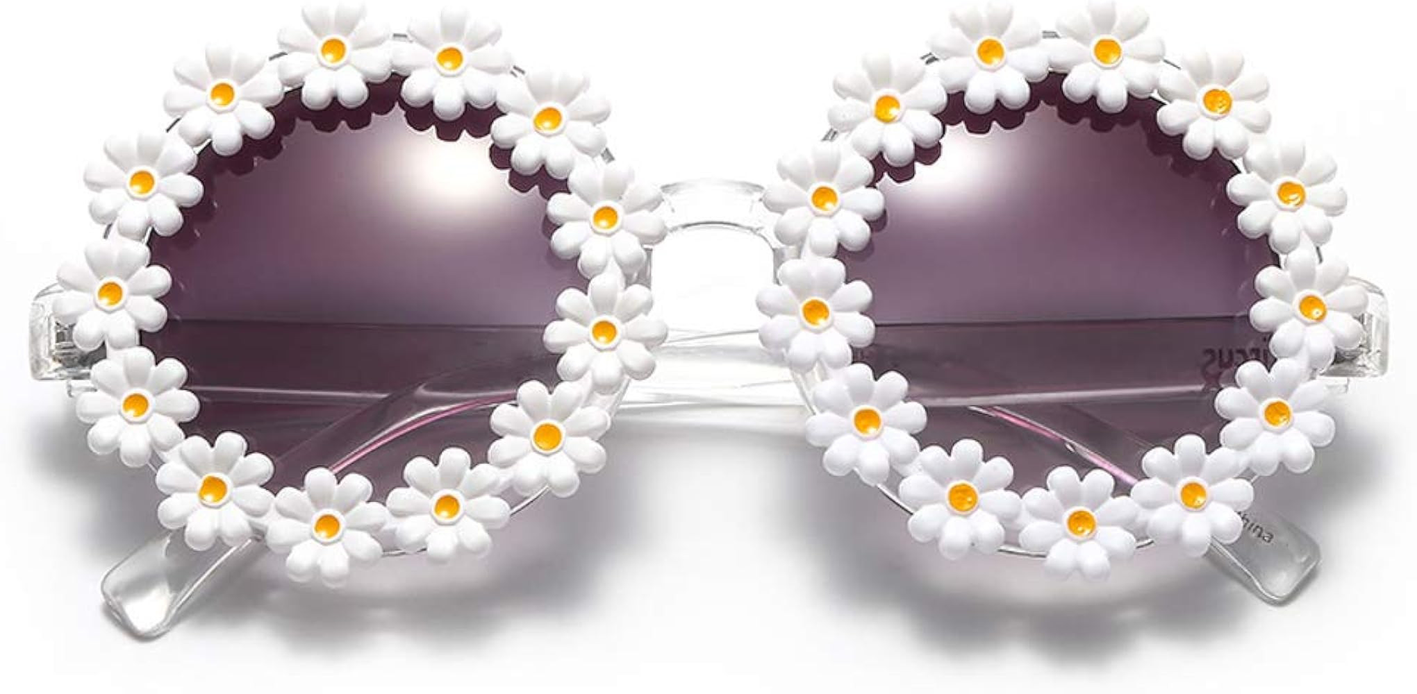 Dollger Retro Daisy Sunglasses for Women Flower Round Fashion Disco Festival Sunglasses | Amazon (US)