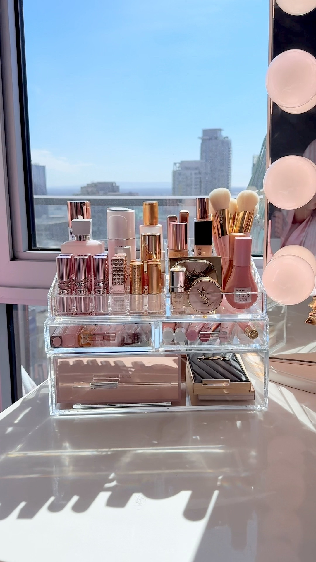 My luxury makeup organizer from the container store.. honestly nothing beats legitimate acrylic for organizing makeup ✨ 

#LTKFindsUnder100 #LTKHome #LTKBeauty
