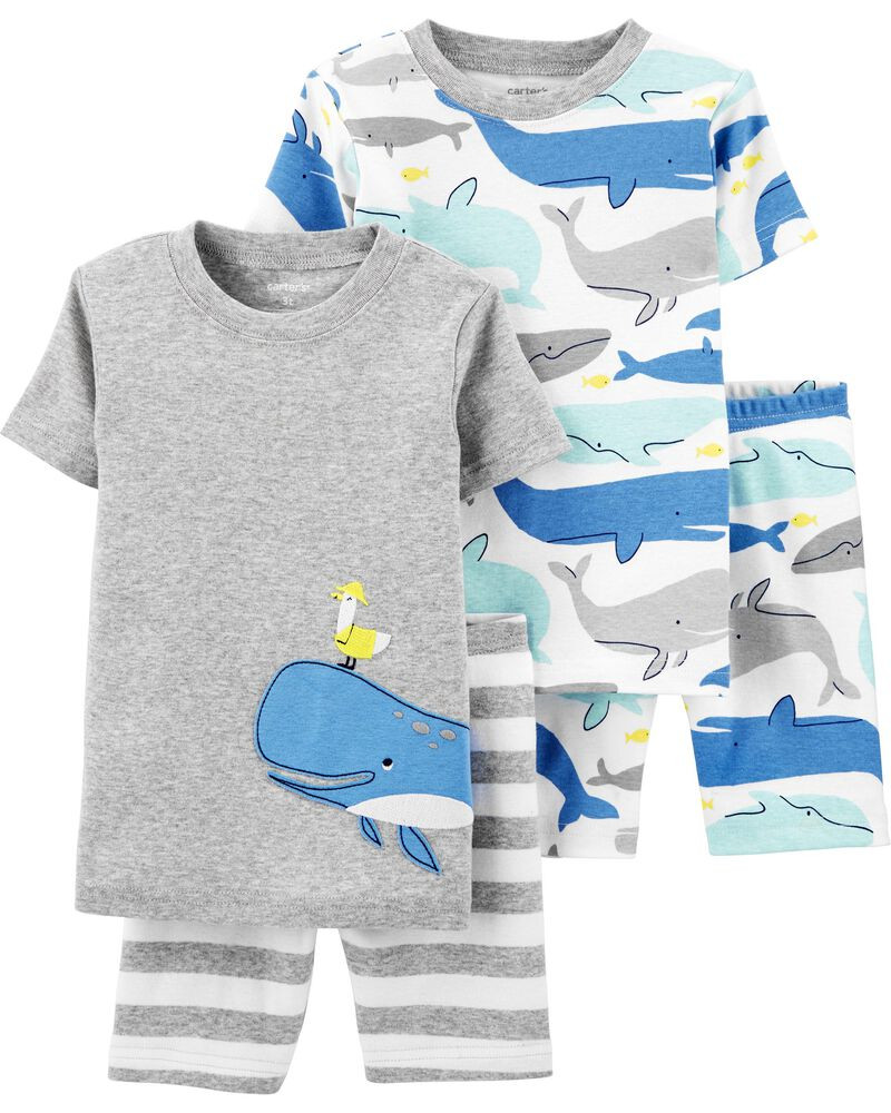 4-Piece Whale 100% Snug Fit Cotton PJs | Carter's