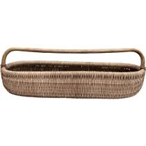 Creative Co-Op Hand-Woven Rattan Basket with Handle, Natural Tray | Amazon (US)