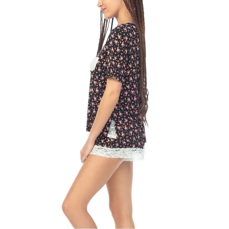 Honeydew Women's Cotton-Candy Soft Jersey Pajama Set with Lace Trim | Walmart (US)