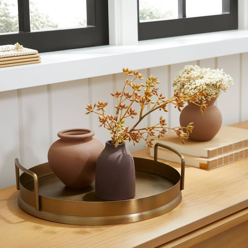 4" Narrow Ceramic Bud Vase Dark Brown - Hearth & Hand™ with Magnolia | Target