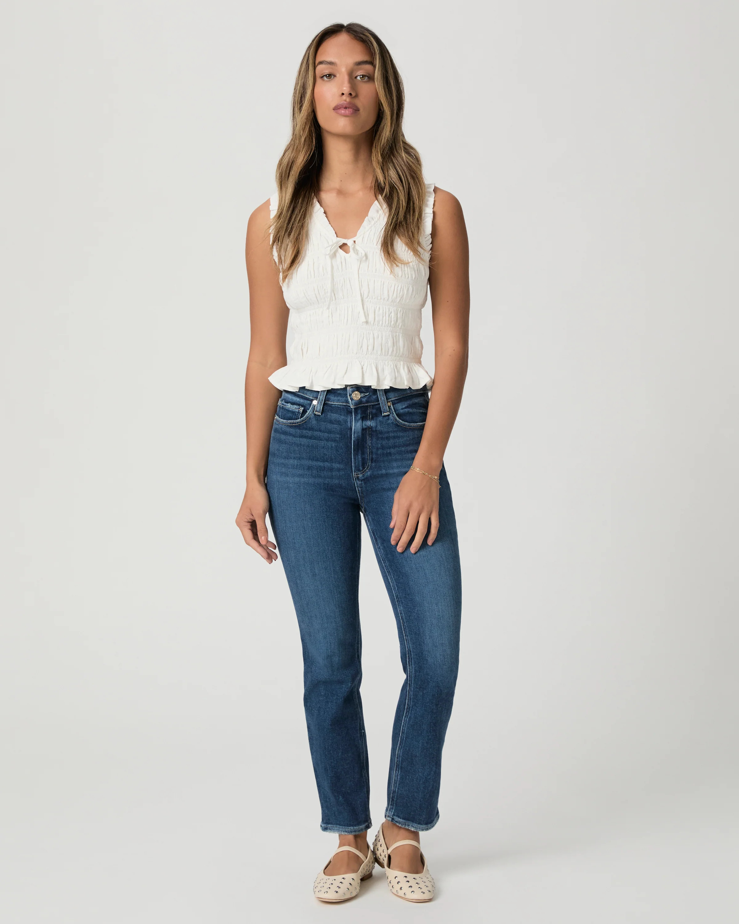 Cindy Petite Straight Jean | Paige