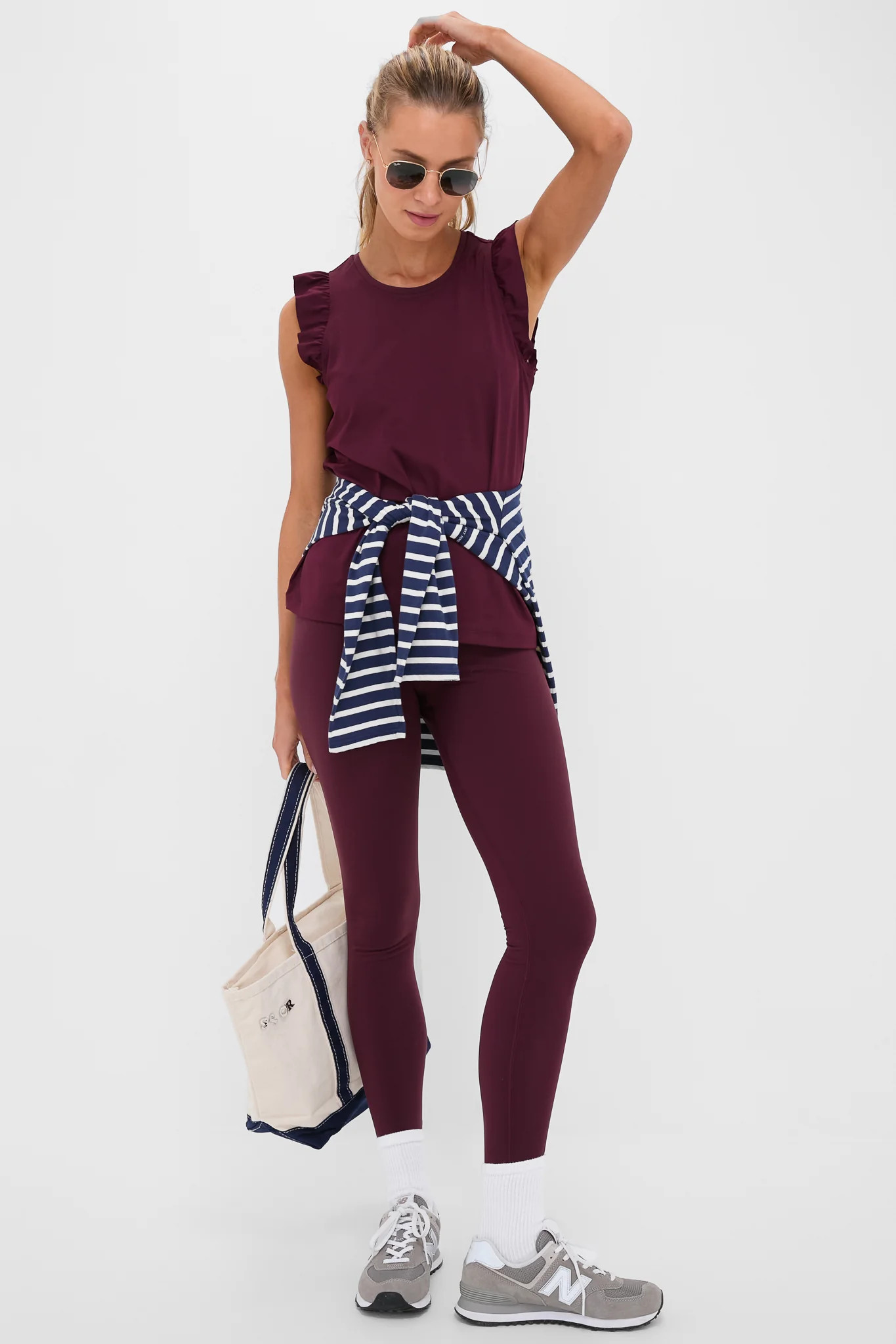 Winetasting Ruffle Performance Jersey  Lea Tank | Tuckernuck (US)