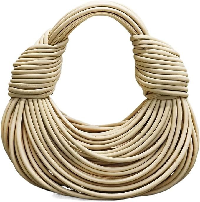 GOUHOME Women's Handlebags Purse Hand-Woven Noodle Bag Rope Knotted Dumpling Cloud Tote Bag Zippe... | Amazon (US)
