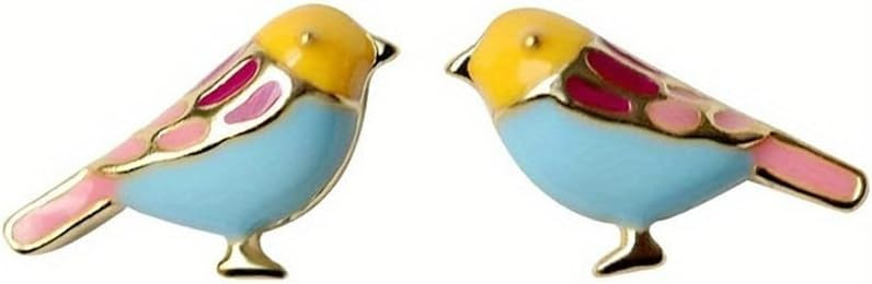 Cute Bird Stud Earrings for Women Girls 925 Sterling Silver 14k Gold Plated Tiny Small Animal Pet... | Amazon (US)
