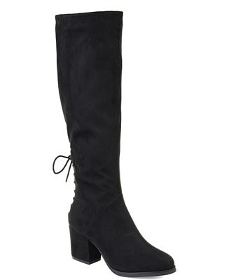 Journee Collection Women's Leeda Lace Up Detail Knee High Boots - Macy's | Macy's