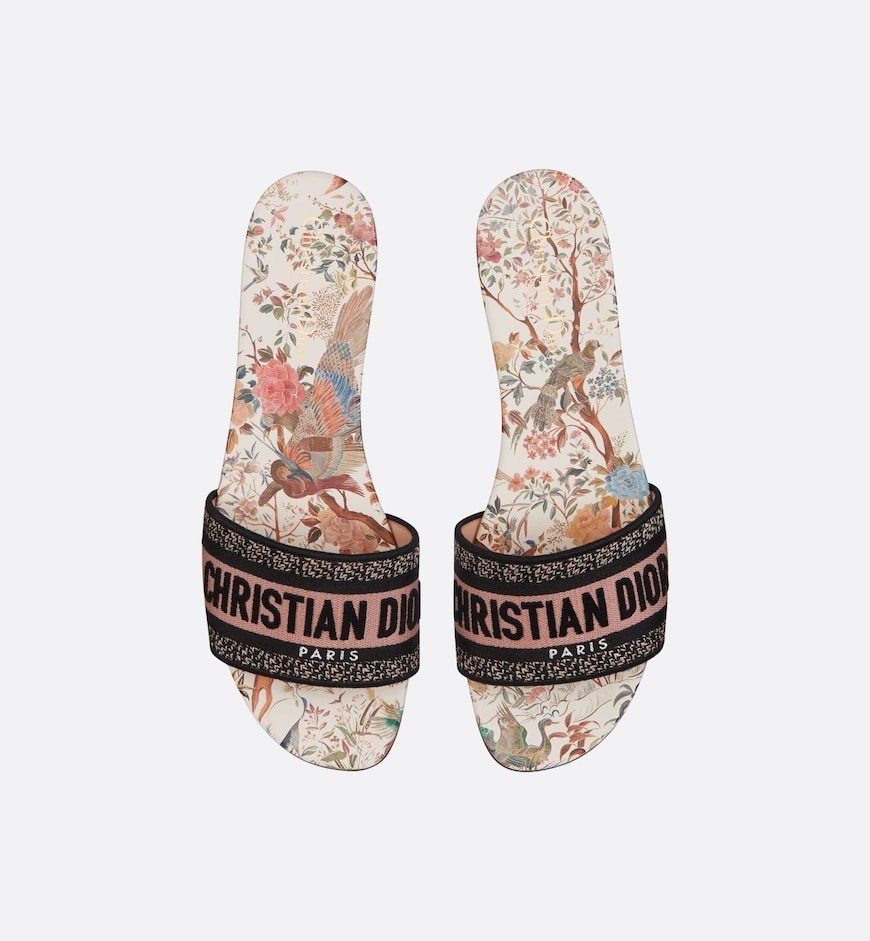 White Multicolor Embroidered Cotton with Dior Jardin d'Hiver Motif | Dior Couture