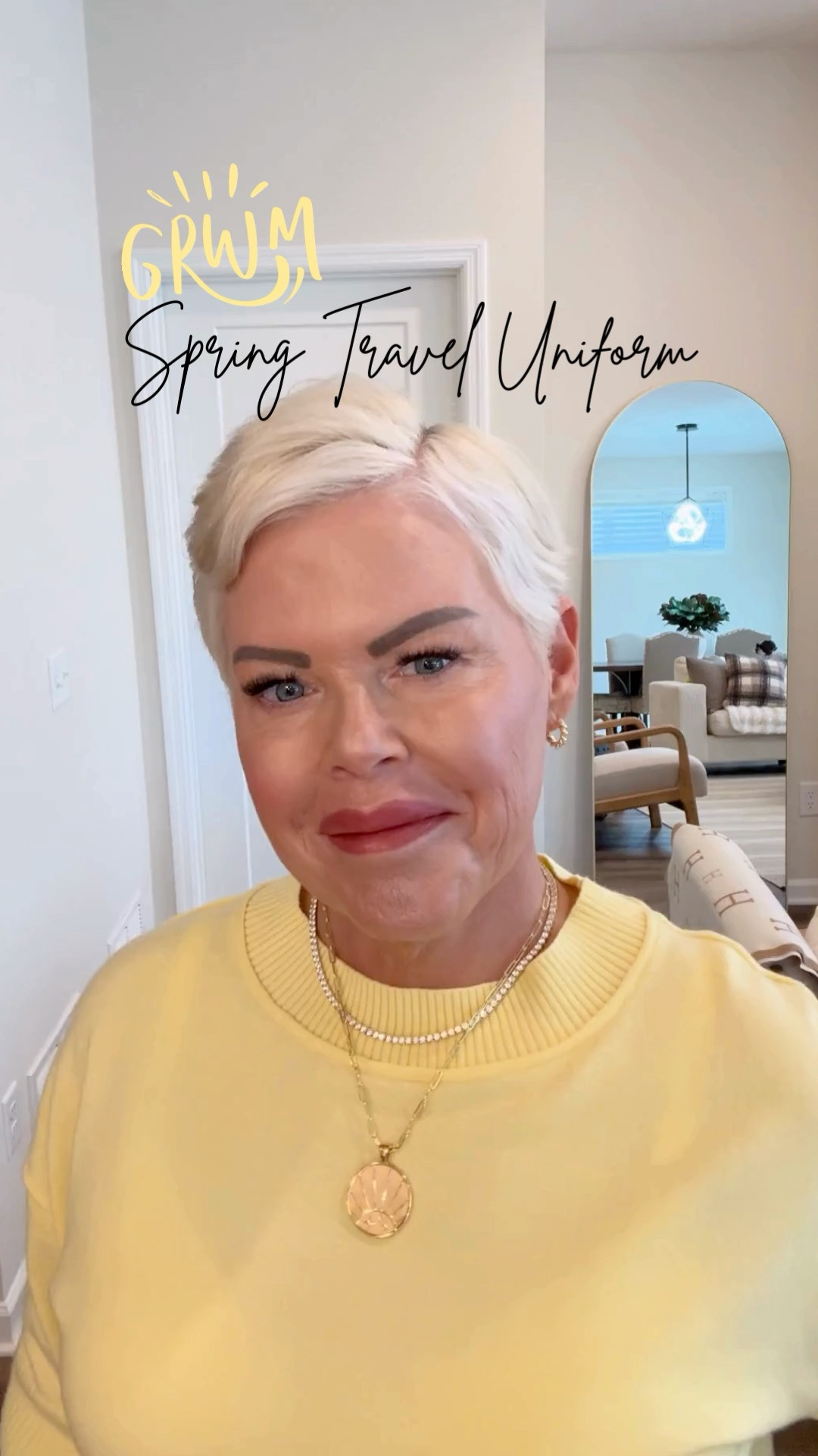 GRWM: Spring Travel Uniform. These soft, modal wide leg pants with an elastic waist are chic & comfortable. They come in a bunch of different colors and I'm wearing a size small.  I've added a cotton lightweight short sleeve butter yellow sweater that is an Anthro look for less, an ivory sweatshirt over my shoulders, Gola sneakers and my Gucci tote bag. 

 #LTKgrwm #LTKootd #LTKTravel