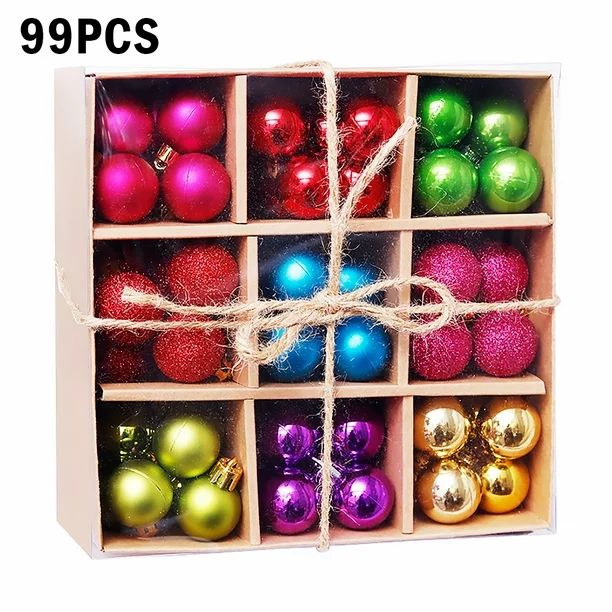 Elenxs 99pcs Christmas Tree Balls Hanging Ornament Home Wedding Plastic Hanging Balls Holiday Dec... | Walmart (US)