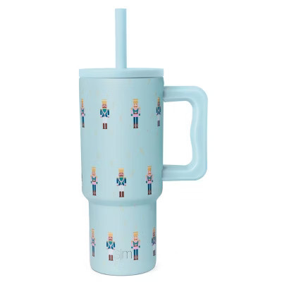 Simple Modern 24oz Trek Nutcracker Straw Tumbler: Stainless Steel, Dishwasher-Safe, Cold Beverages, All Ages, Blue | Target