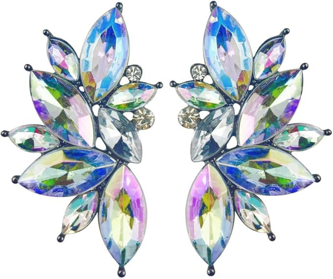 80s Funky Punk Rock Spiky Starburst Angel Wings Oversized Colorful Stones Studded Candy Cluster W... | Amazon (US)