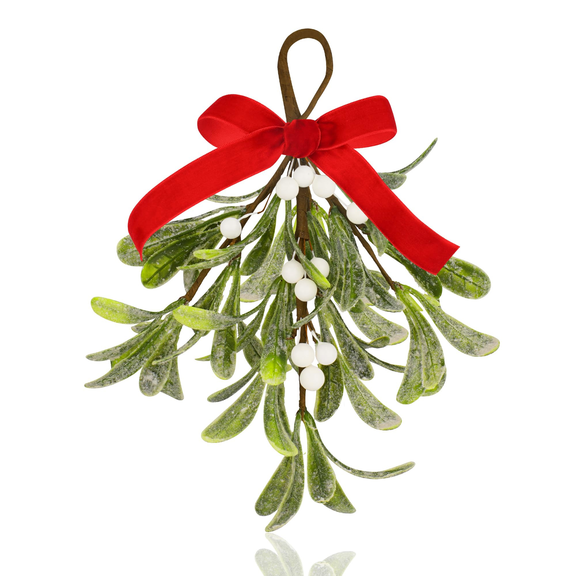 Mistletoe Christmas Decor, Artificial Fake Hanging Mistletoe Picks with Velvet Bow Berries,Like R... | Amazon (US)