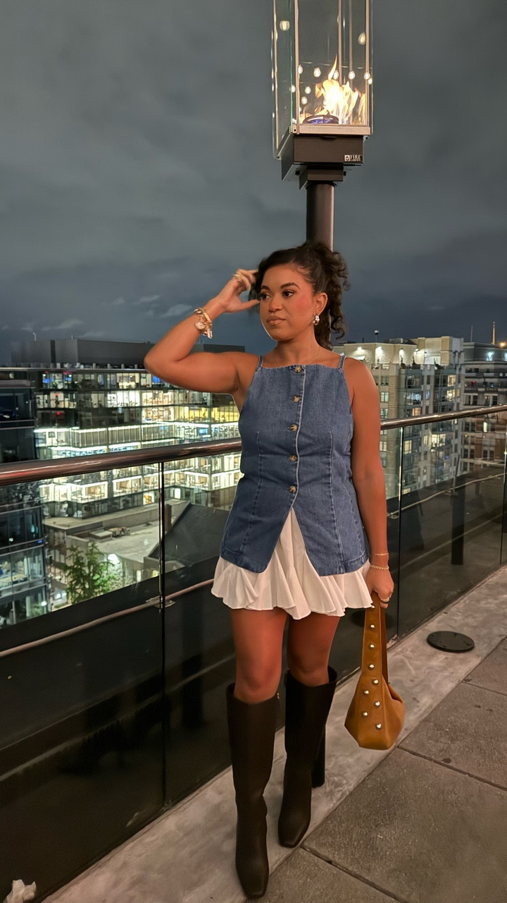 dc rooftops at night >> 

top @hm 
skirt @amazonfashion 
boots @macys 
handbag @target 

#dcnights #ootn #rooftop #nightout #explorepage

#LTKgrwm #LTKootd #LTKPetite