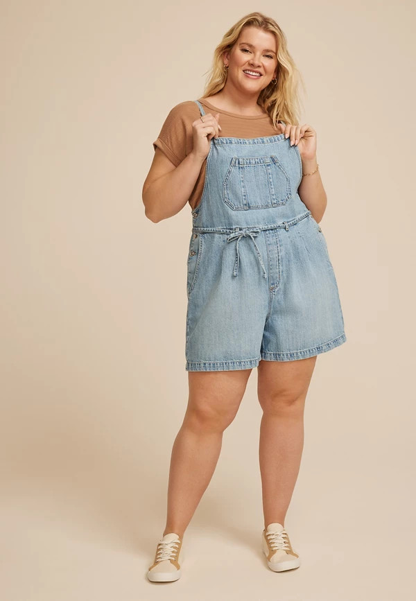 Plus Size m jeans by maurices™ Soft Denim 5in Shortall | Maurices
