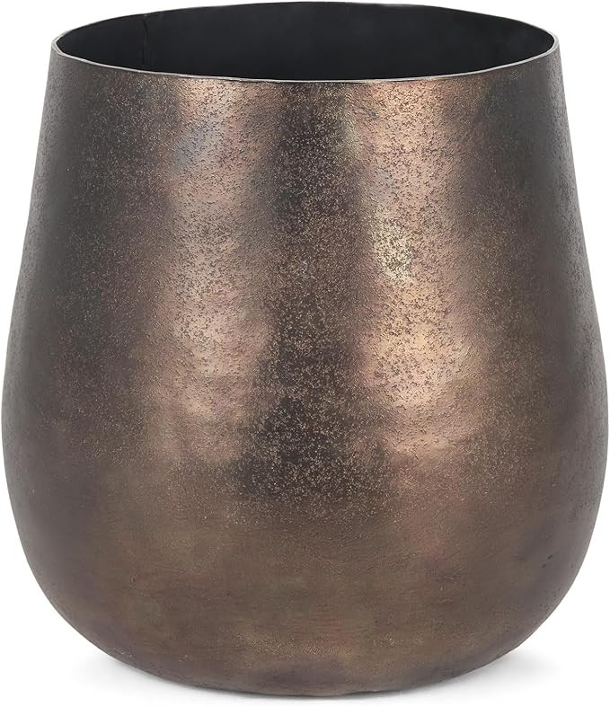 Large Textured Gold Metal Planter Industrial | Amazon (US)
