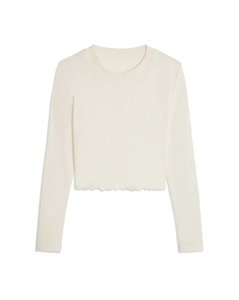 Crew Neck Long Sleeve Cropped Tee | We Wore What