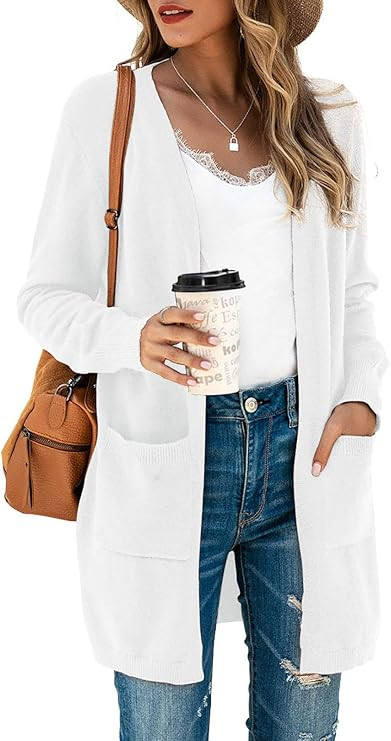 TASAMO Women's Kimono Cardigan Long Sleeve Open Front Casual Knit Sweaters Coat Oversized Soft Ou... | Amazon (US)