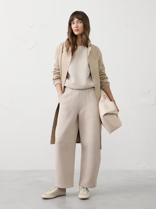 Slim Barrel High-Rise Scuba Pant | Banana Republic Factory