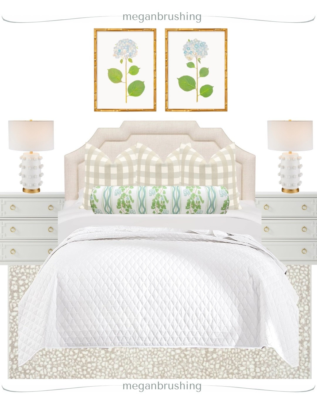 Soft, classic, and timeless 🤍 This bedroom look is one of my favorite grandmillennial meets modern traditional combos. The neutral gingham pillows, bamboo frames, and hydrangea art add just enough color while still keeping everything light and calm.

I linked the headboard, bedding, lamps, artwork, and pillows so you can recreate the look or mix pieces into your own space. The long lumbar is such a fun statement piece!

Perfect if you love traditional style with a fresh updated feel 🌿
.
.

#grandmillennialstyle
#traditionalhome
#classicdecor
#bedroomdecor
#neutralhome
#cozybedroom
#traditionalwithatwist
#timelesshome
#ltkhome
#homedecorinspo

#LTKHome