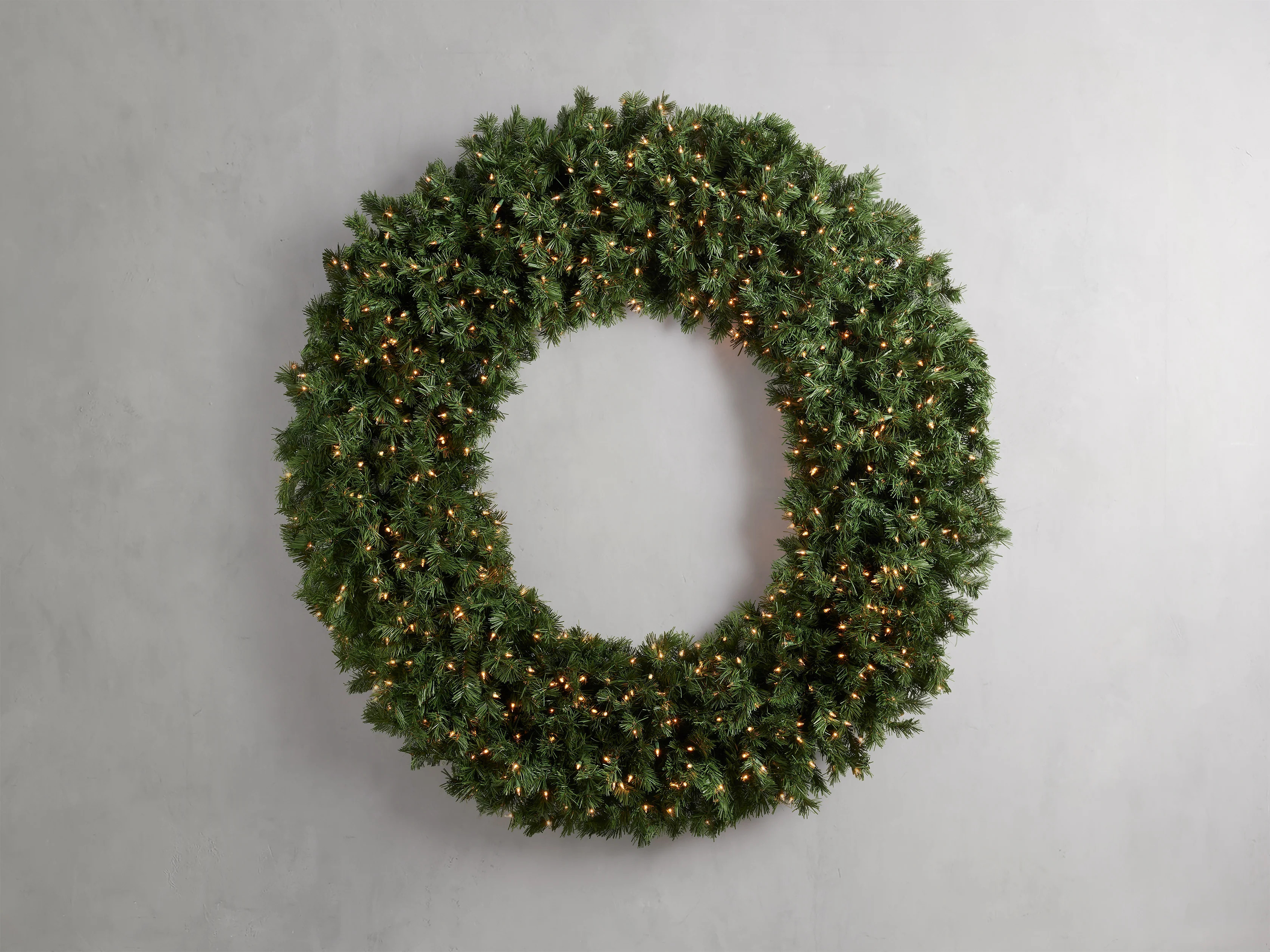 Pre-Lit Faux Spruce Wreath | Arhaus